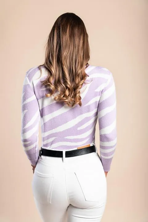 Camiseta de punto de manga larga, lila
