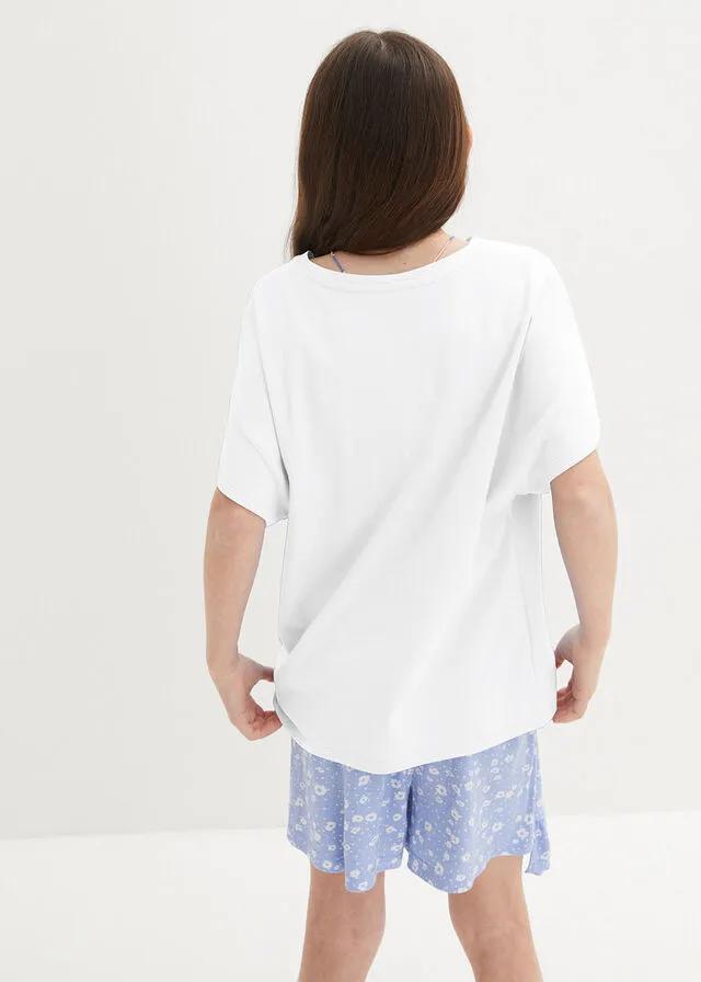 Camiseta holgada para niñas Blanco