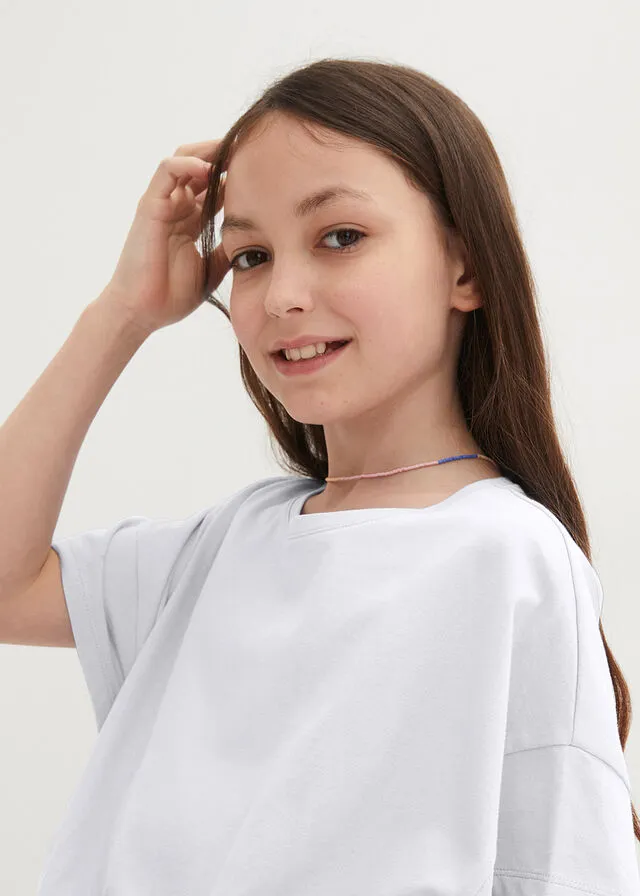 Camiseta holgada para niñas Blanco