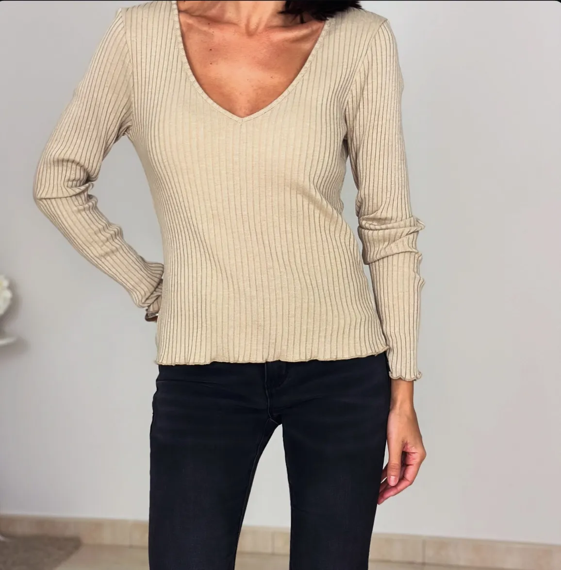 Camiseta Niki Mang. Larga Camel