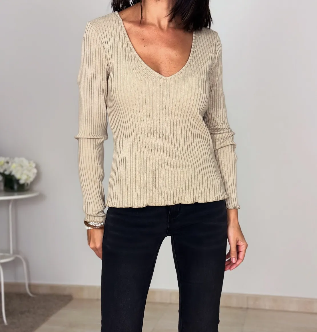 Camiseta Niki Mang. Larga Camel