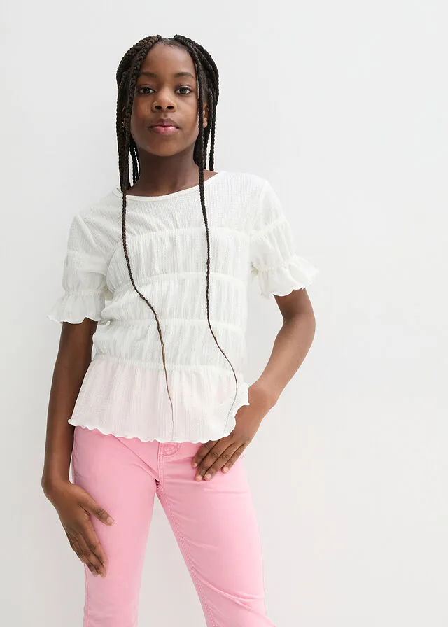 Camiseta para niñas Blanco lana