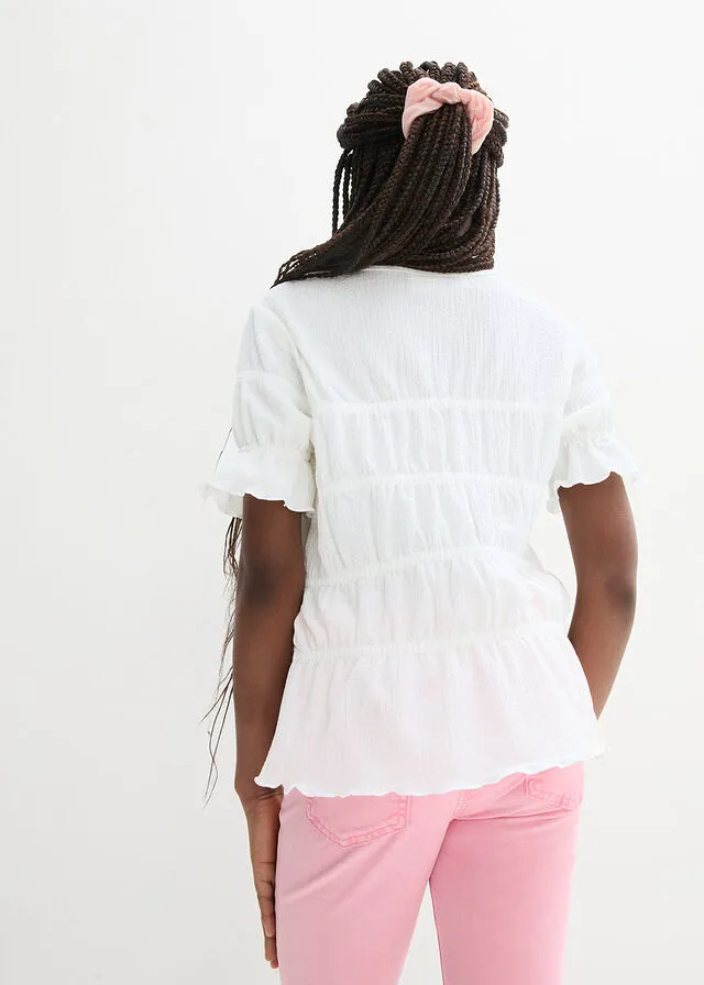 Camiseta para niñas Blanco lana
