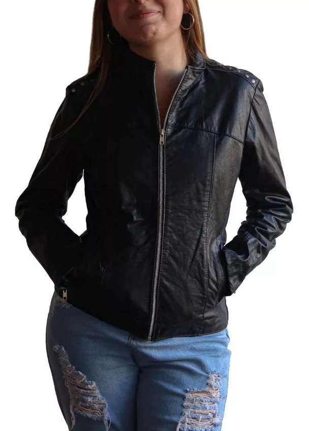 Campera 100% Cuero Vacuno De Mujer Talles Grandes S Al 5xl