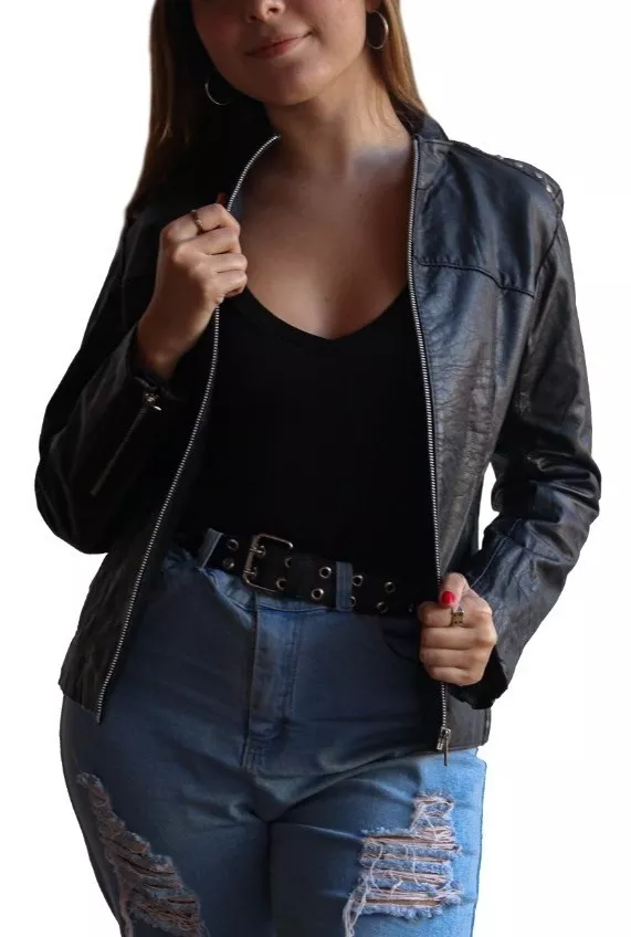 Campera 100% Cuero Vacuno De Mujer Talles Grandes S Al 5xl