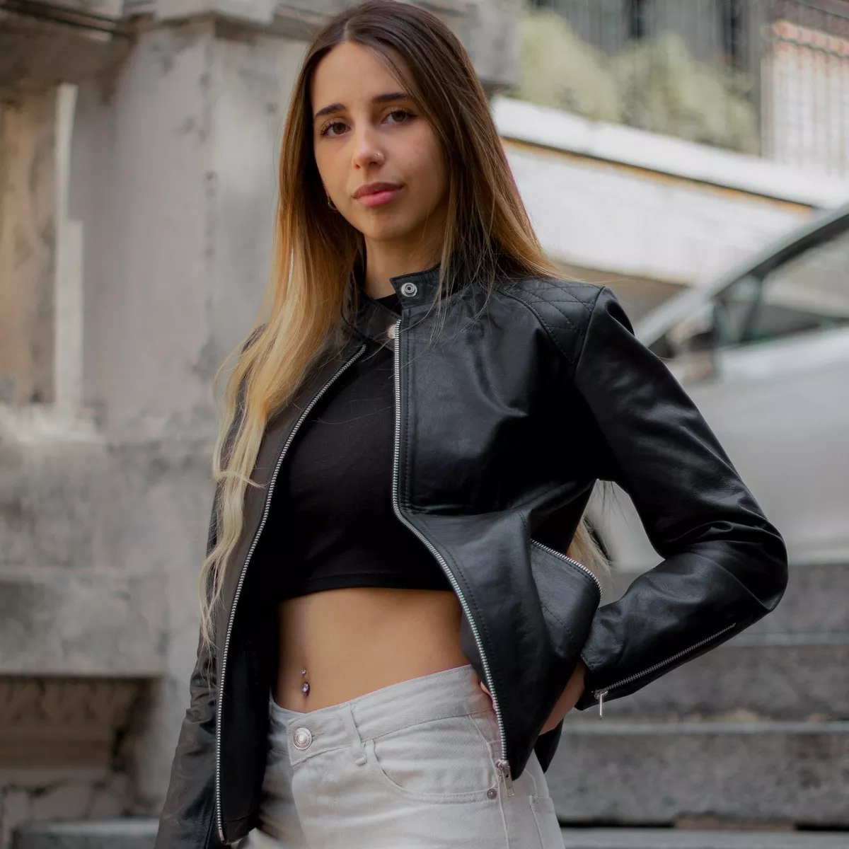 CAMPERA 100% CUERO VACUNO DE MUJER TALLES GRANDES XS  5XL
