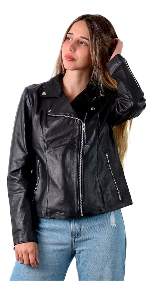 Campera 100% Cuero Vacuno De Mujer Talles Grandes Xs Al 5xl