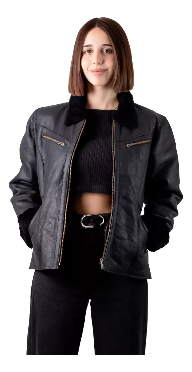 CAMPERA DE CUERO DE OVEJA DE MUJER  MODELO: 105