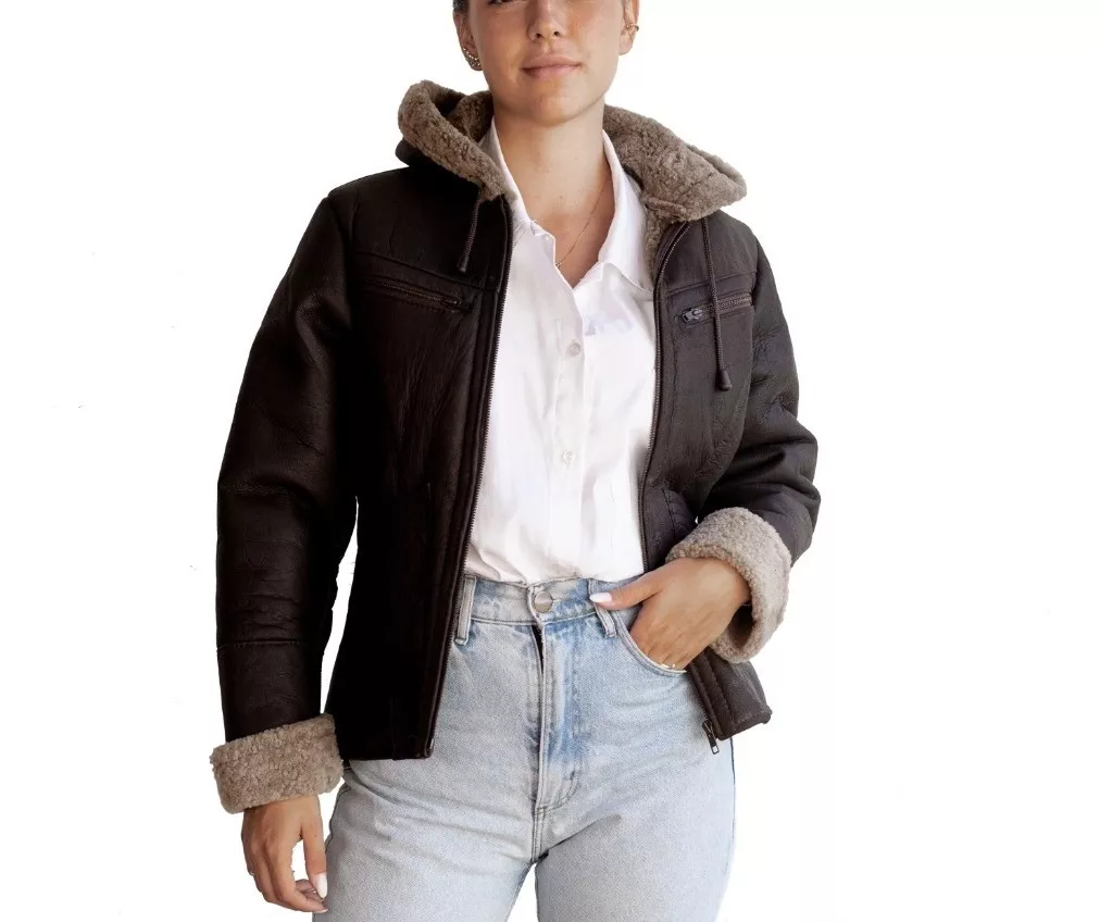 CAMPERA DE CUERO DE OVEJA DE MUJER  MODELO: 106 NAPA.B