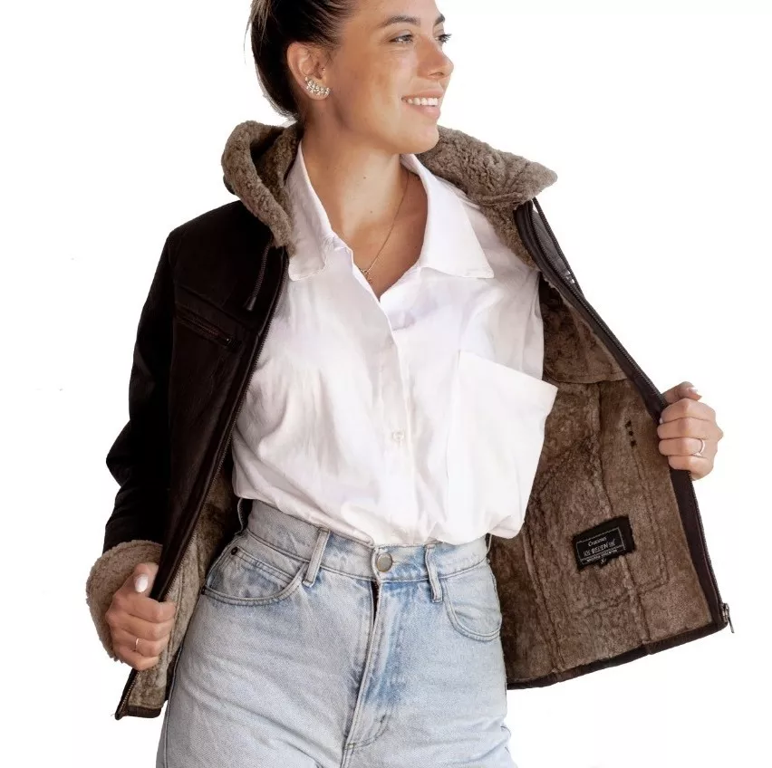 CAMPERA DE CUERO DE OVEJA DE MUJER  MODELO: 106 NAPA.B