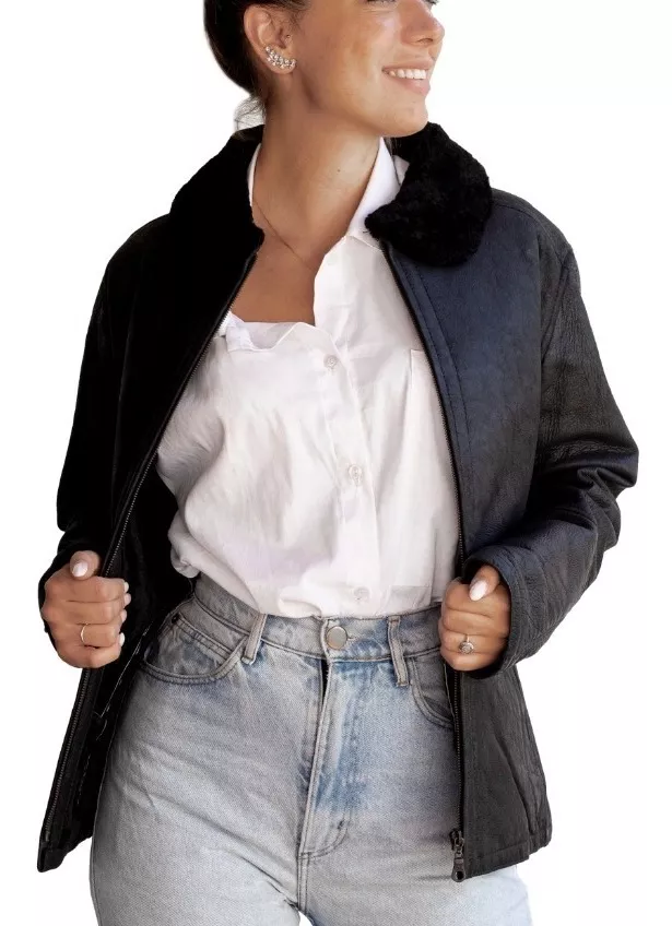 CAMPERA DE CUERO DE OVEJA DE MUJER  MODELO: KIRA.B