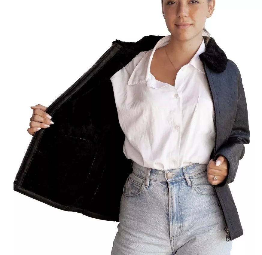 CAMPERA DE CUERO DE OVEJA DE MUJER  MODELO: KIRA.B