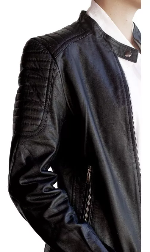 CAMPERA DE CUERO VACUNO 100% DE MUJER ROJA BORDO  LORE