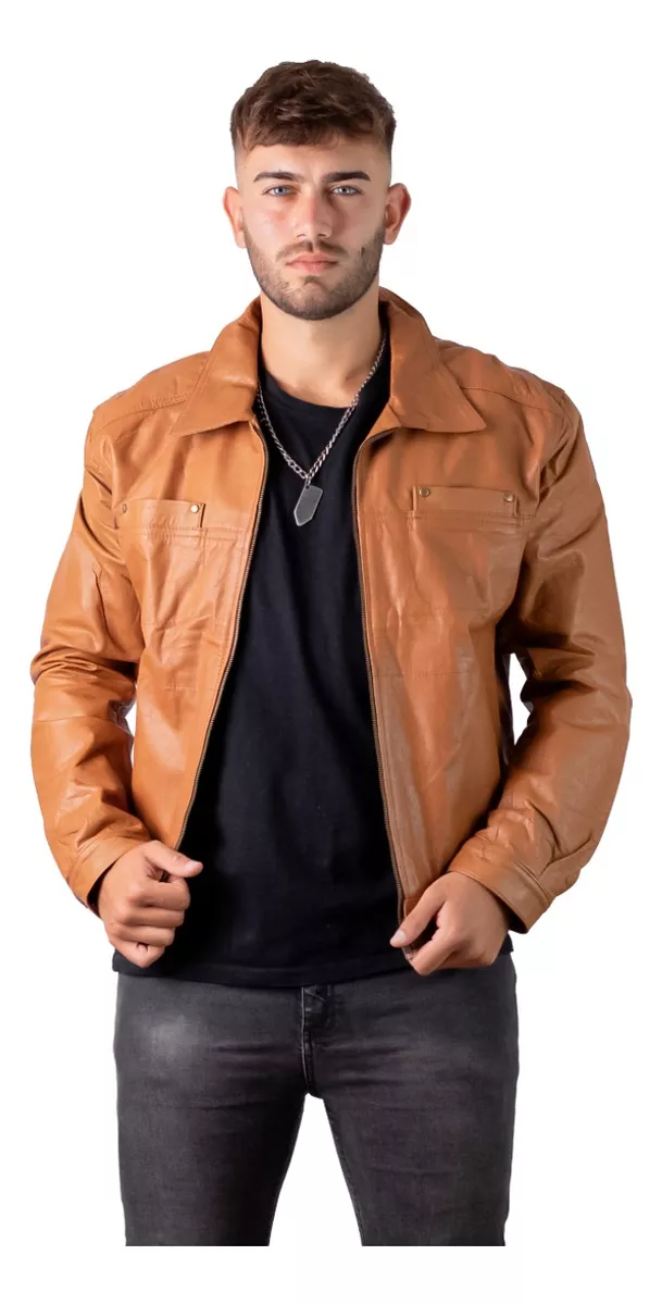 CAMPERA DE CUERO VACUNO 100% LEGITIMO DE HOMBRE ART: MANCHA