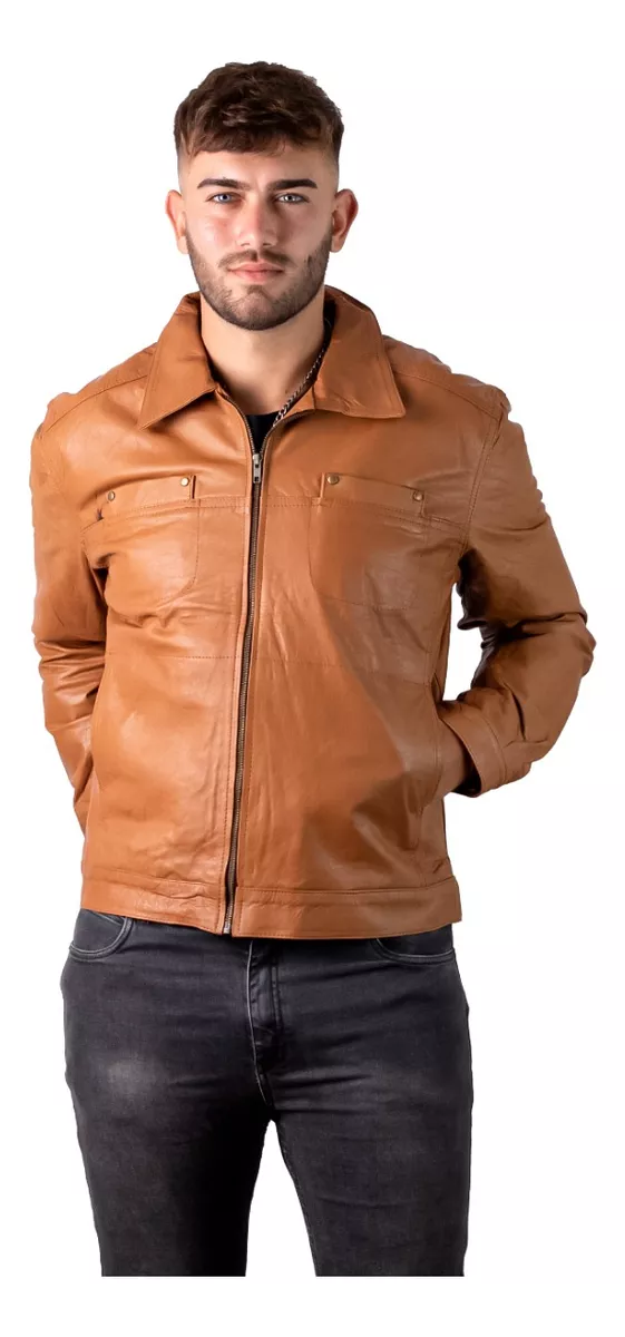 CAMPERA DE CUERO VACUNO 100% LEGITIMO DE HOMBRE ART: MANCHA