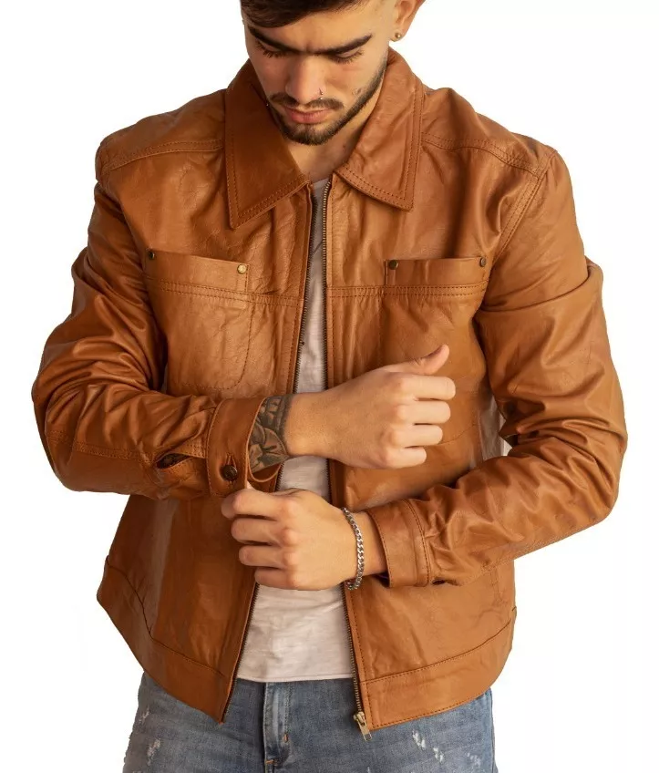 CAMPERA DE CUERO VACUNO 100% LEGITIMO DE HOMBRE ART: MANCHA