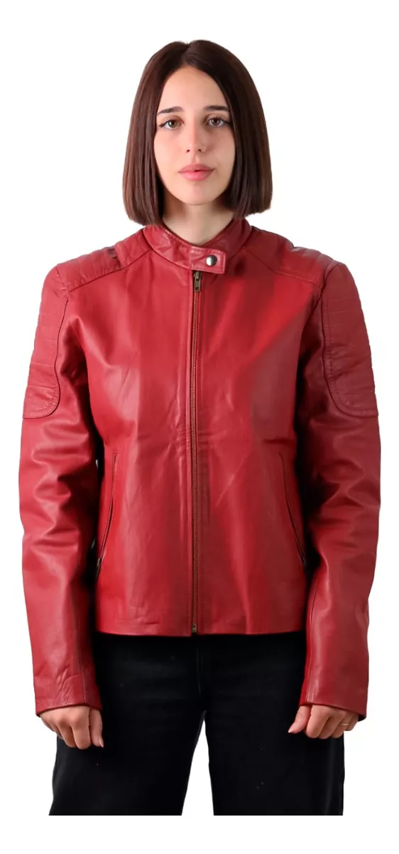 CAMPERA DE CUERO VACUNO 100% LEGITIMO DE MUJER AZUL  LORE
