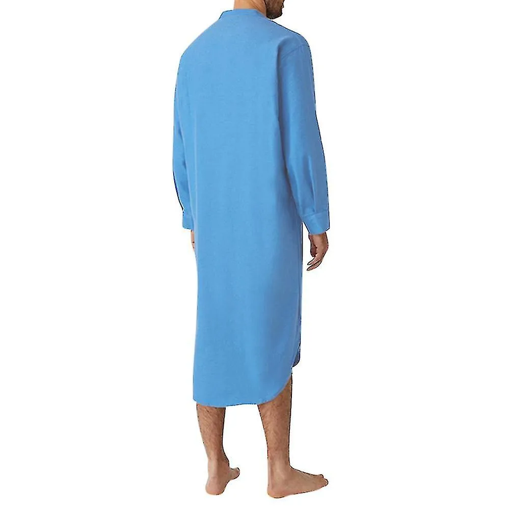 Capucha para hombre Camisa de dormir de una pieza Camisa de algodón Ropa de dormir suave Pijama de camisón liso