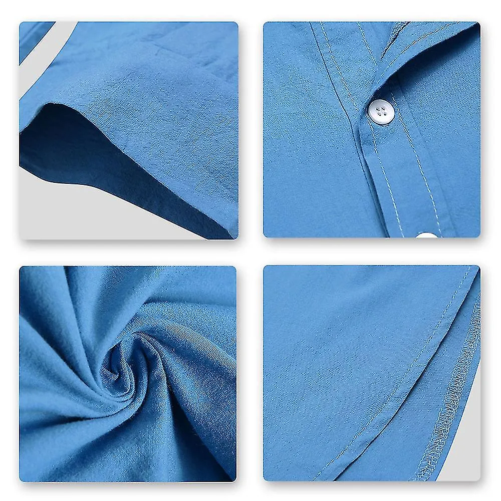 Capucha para hombre Camisa de dormir de una pieza Camisa de algodón Ropa de dormir suave Pijama de camisón liso