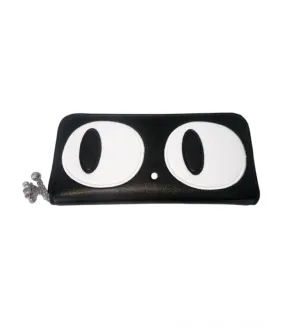 CARTERA Monedero Alargada BANNED Negro Ojos Grandes Gato WT1468
