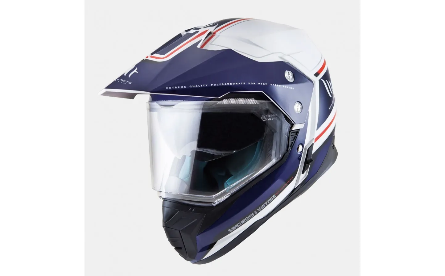 Casco MT Synchrony Duo Sport Vintage Blanco Perla/Azul/Rojo Brillo |10852153|