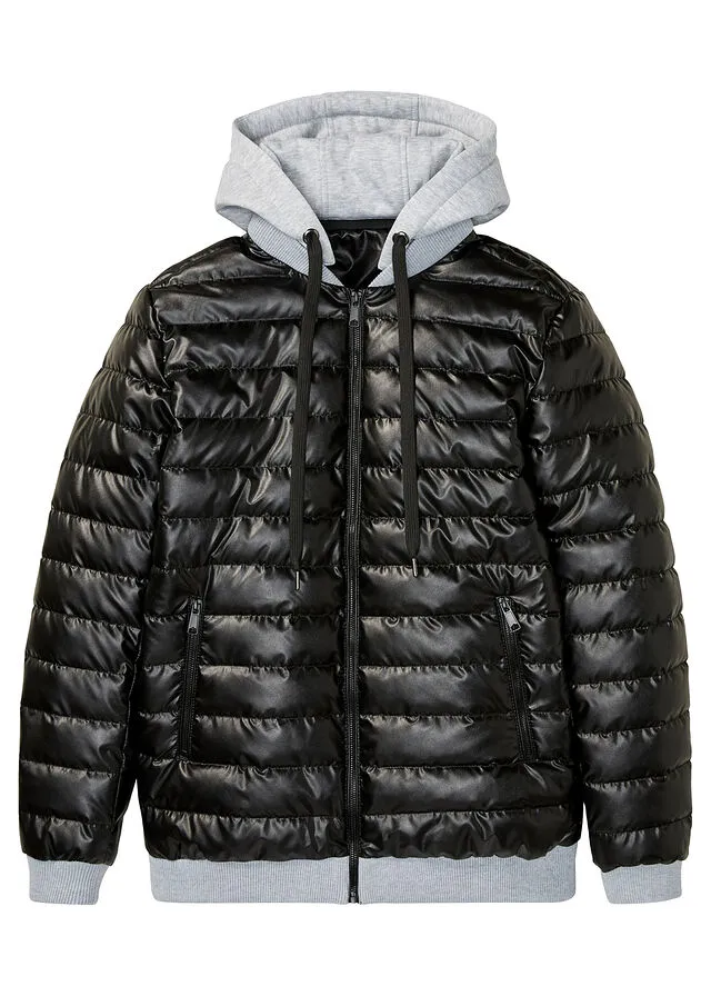 CHAQUETA GUATEADA NEGROGRIS CLARO JASPEADO