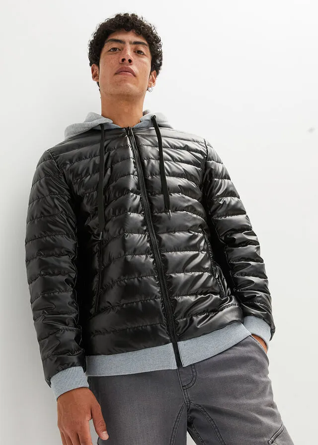 CHAQUETA GUATEADA NEGROGRIS CLARO JASPEADO