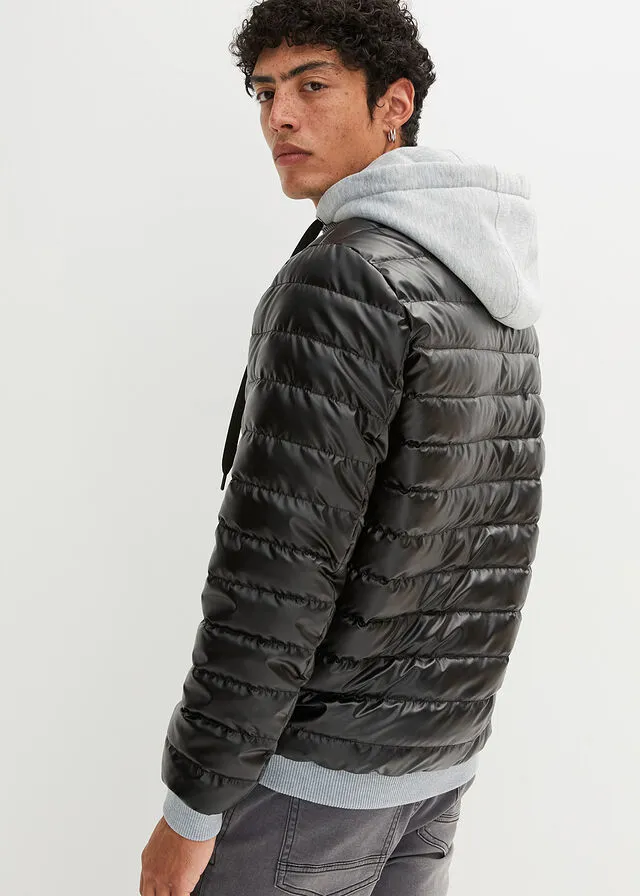 CHAQUETA GUATEADA NEGROGRIS CLARO JASPEADO