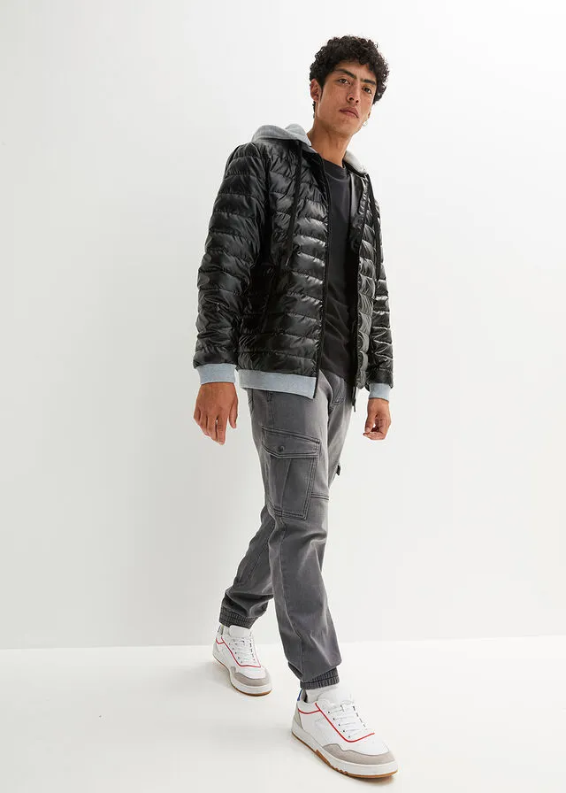 CHAQUETA GUATEADA NEGROGRIS CLARO JASPEADO