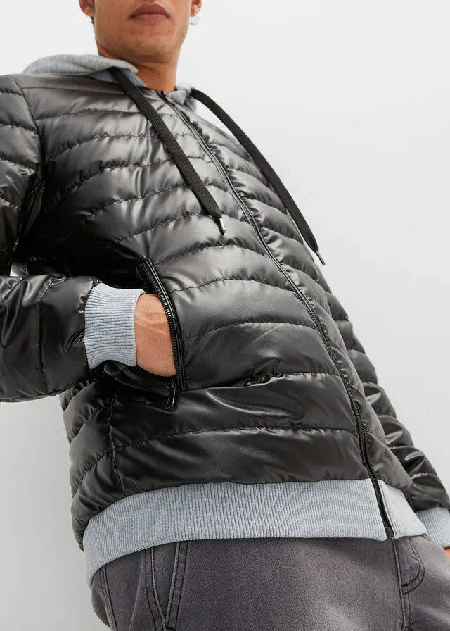CHAQUETA GUATEADA NEGROGRIS CLARO JASPEADO