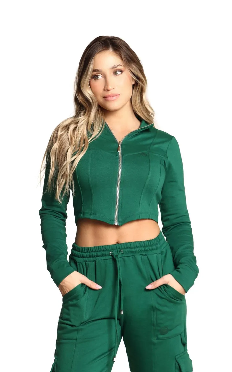 Chaqueta Verde Cropped