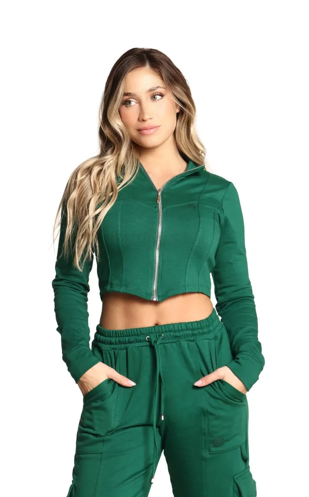 Chaqueta Verde Cropped