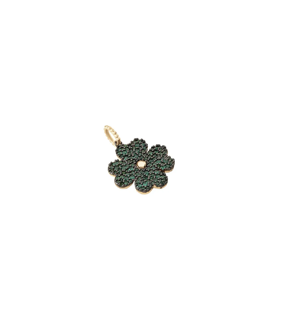 COLGANTE AGATHA TRéBOL PAVé VERDE ACABADO DORADO  2880033658TU