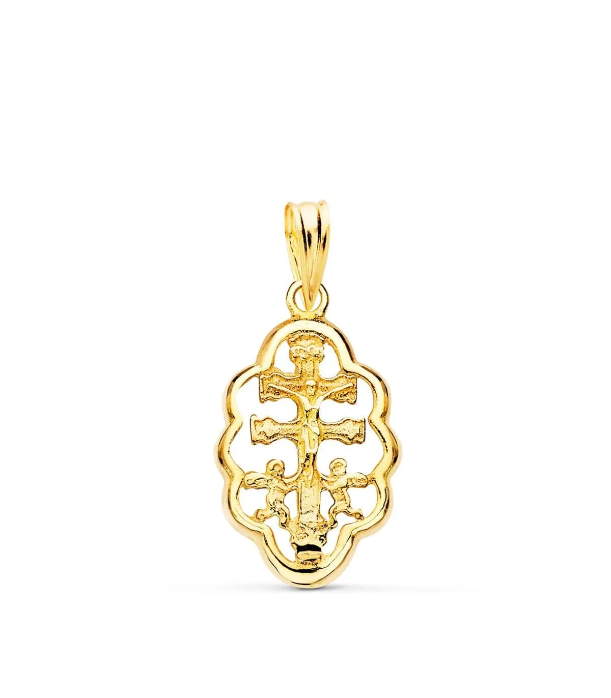 Colgante Cruz Caravaca Oro 18K 18 mm Cerco