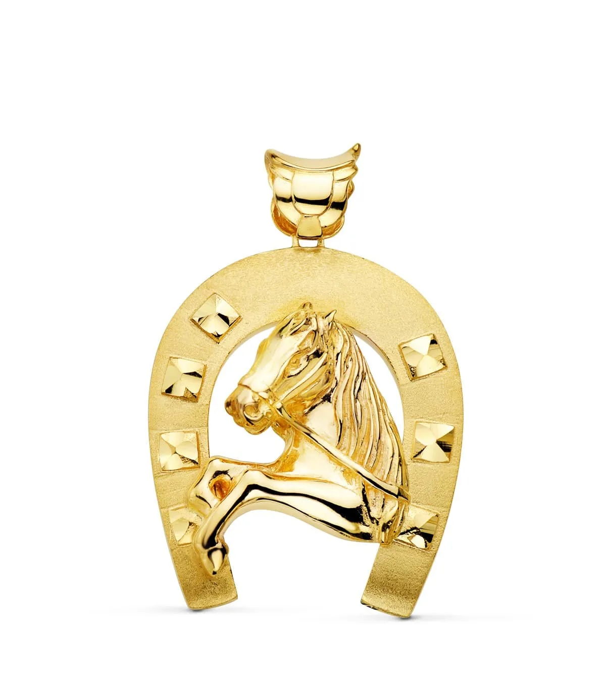 Colgante Herradura Silueta Caballo Oro 18K 48mm