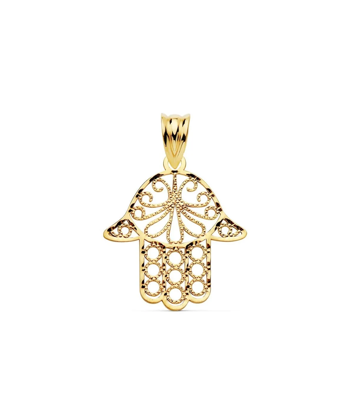 Colgante Mano de Fátima Hamsa Oro 18K 20 mm