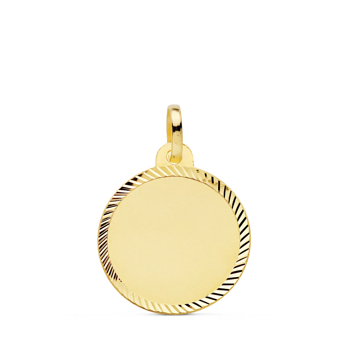 Colgante Oro Disco Liso 18 mm.