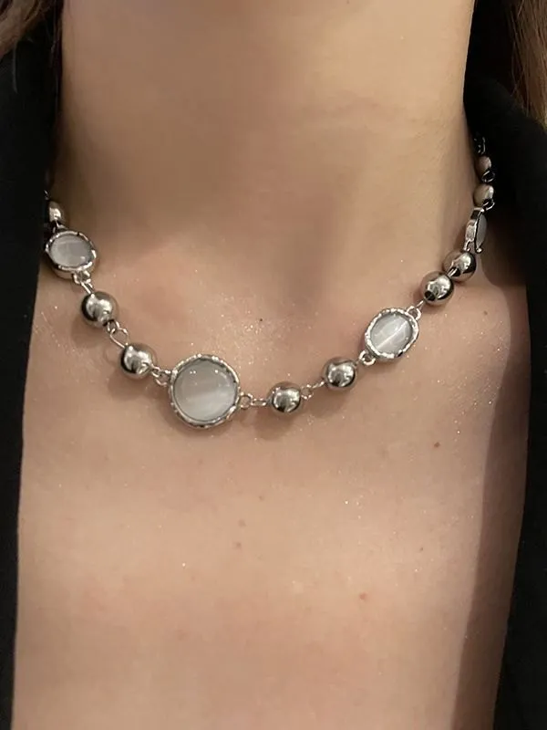 Collar de cuentas de decoración de gemas de imitación grunge