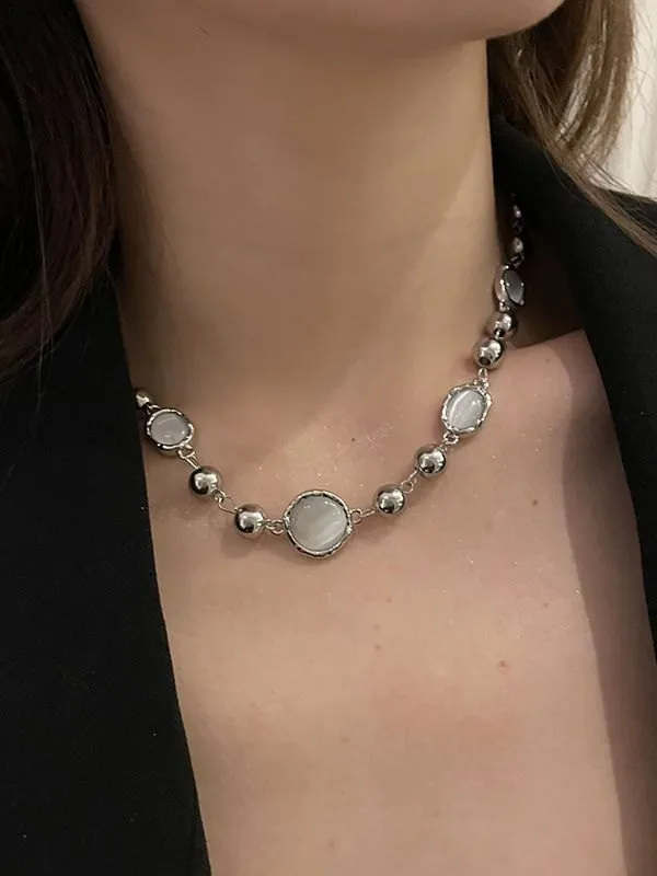Collar de cuentas de decoración de gemas de imitación grunge