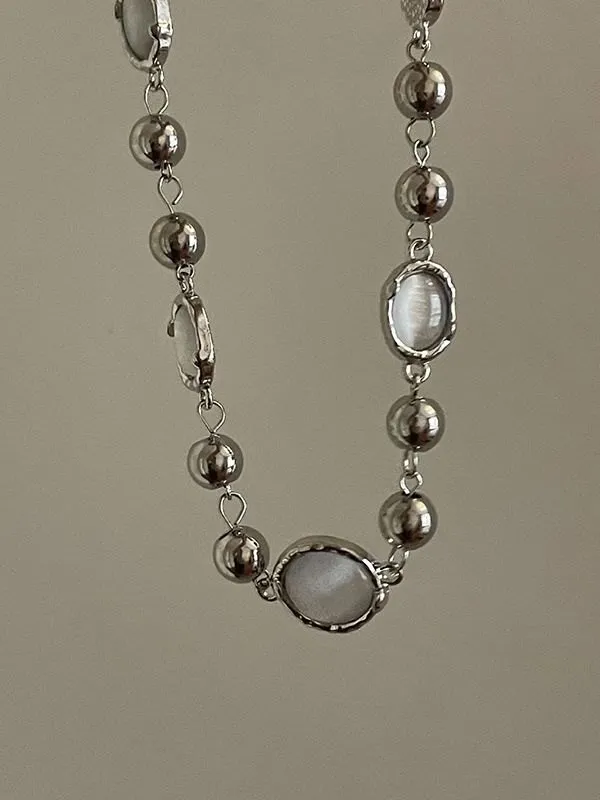 Collar de cuentas de decoración de gemas de imitación grunge
