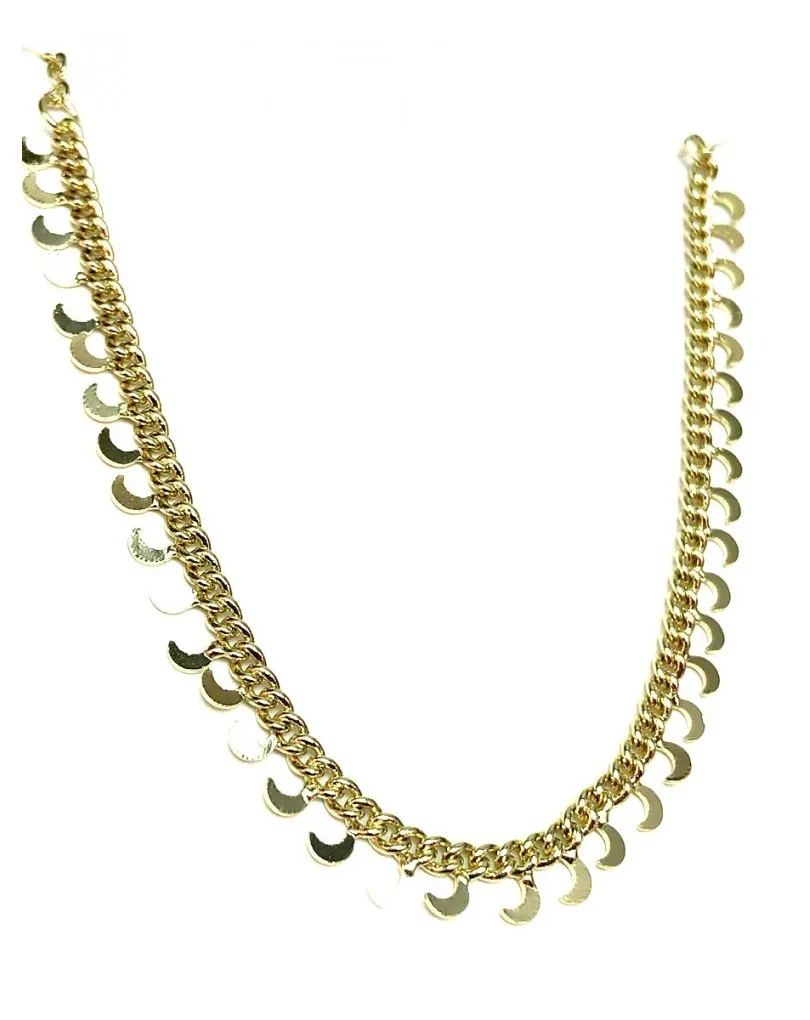 COLLARES DE MODA DE MUJER DE ACERO DORADO CON LUNAS BISUTERIA FINA