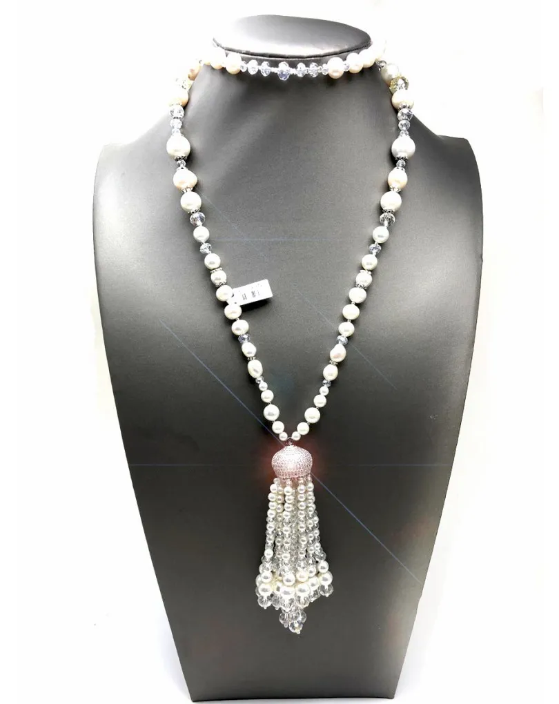 COLLARES DE PERLAS CON FABULOSA CASCADA HECHOS A MANO 