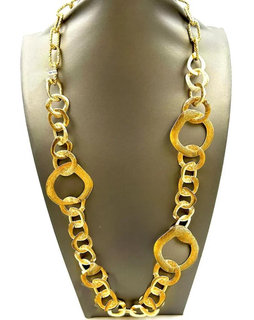 COLLARES DORADOS LARGOS DE ESLABONES GRANDES PARA LLEVAR CON TODO