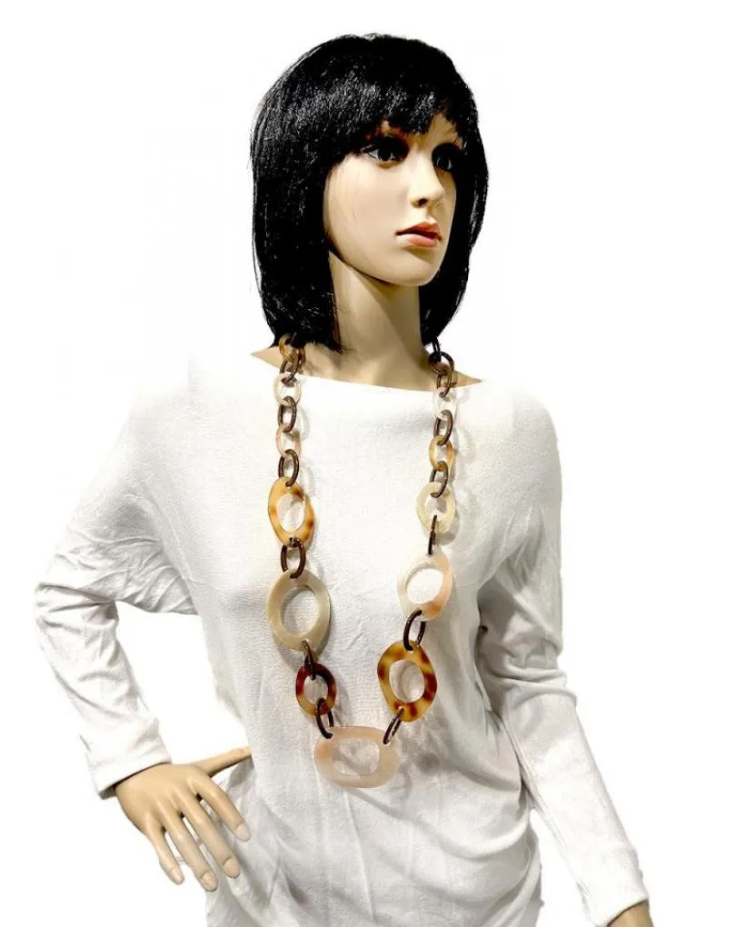 COLLARES MARRONES CON ESLABONES GRANDES IDEAL FONDO DE ARMARIO