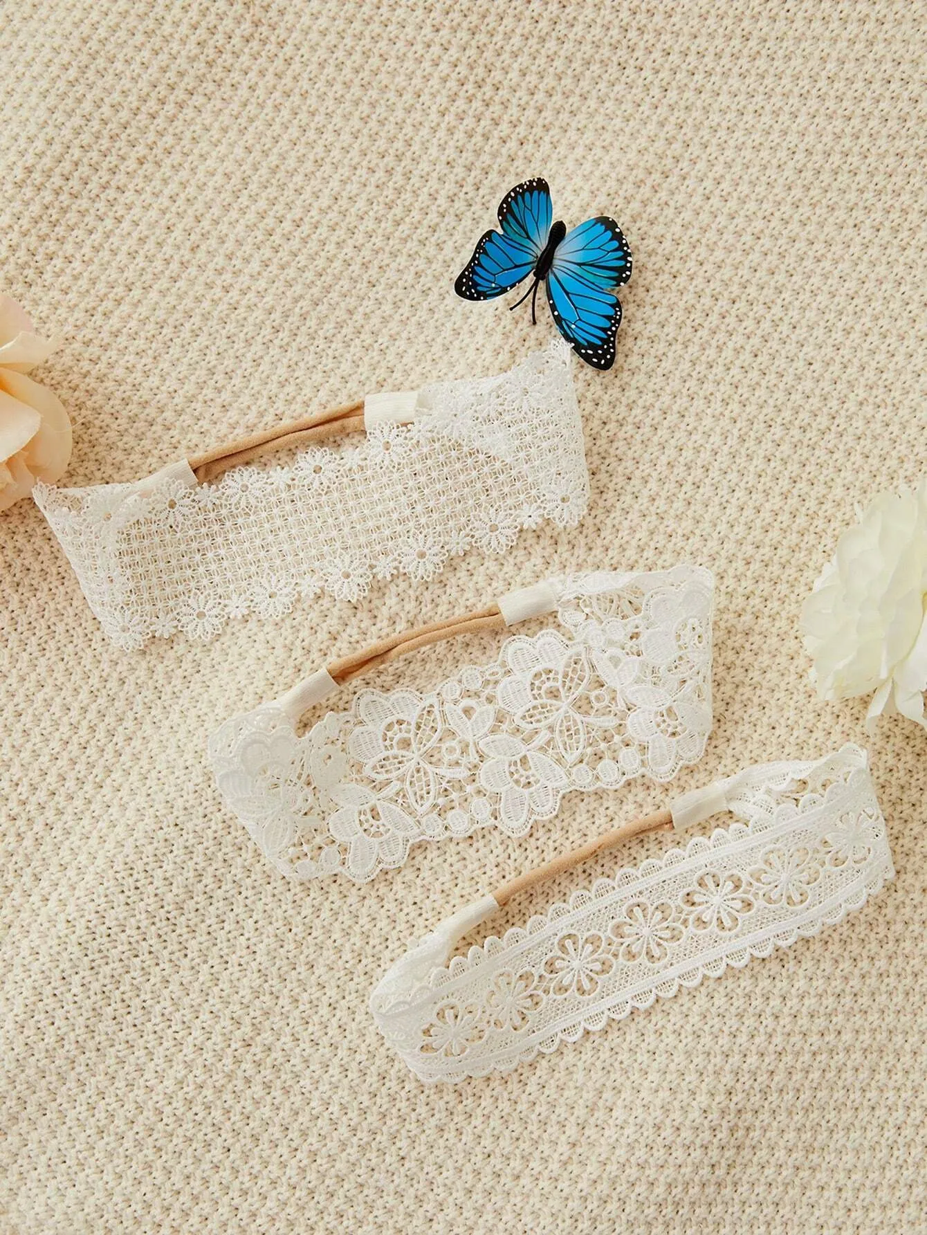 Conjunto Encaje Beige Diademas para niñas