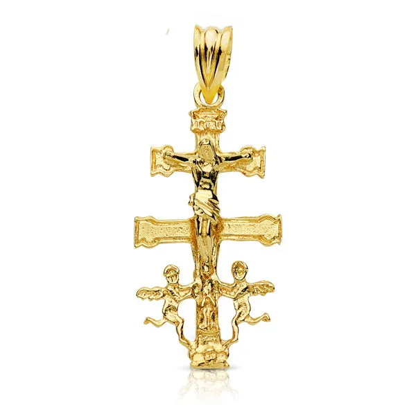Cruz Oro 9 kt. Caravaca 28 x 14 mm.