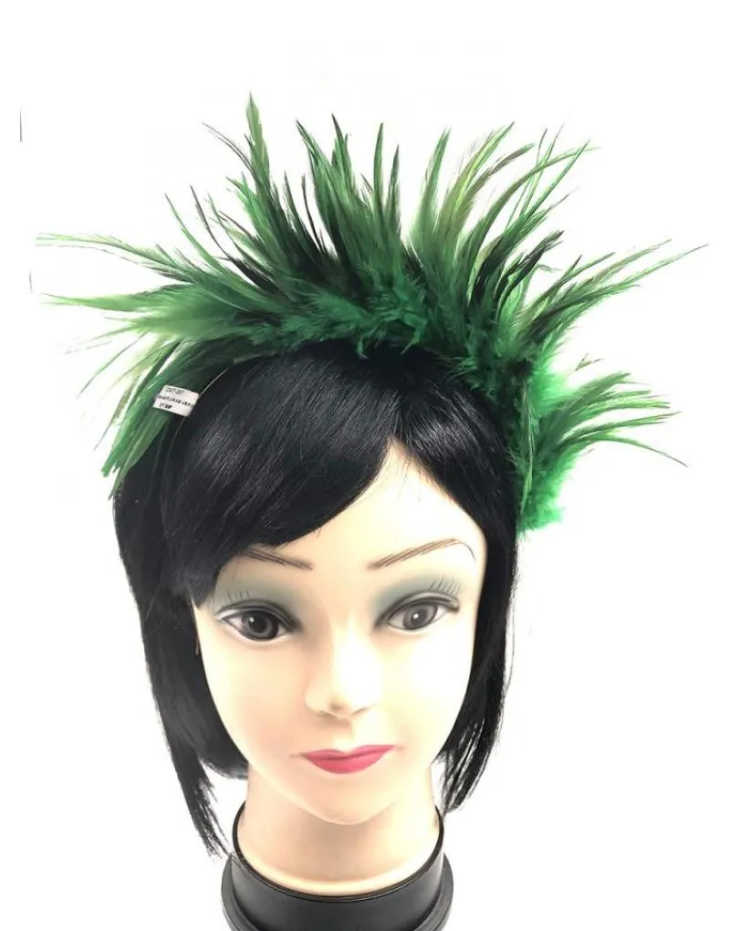 DIADEMAS BODA DE PLUMAS VERDES DISEÑO VINTAGE SOFISTICADO