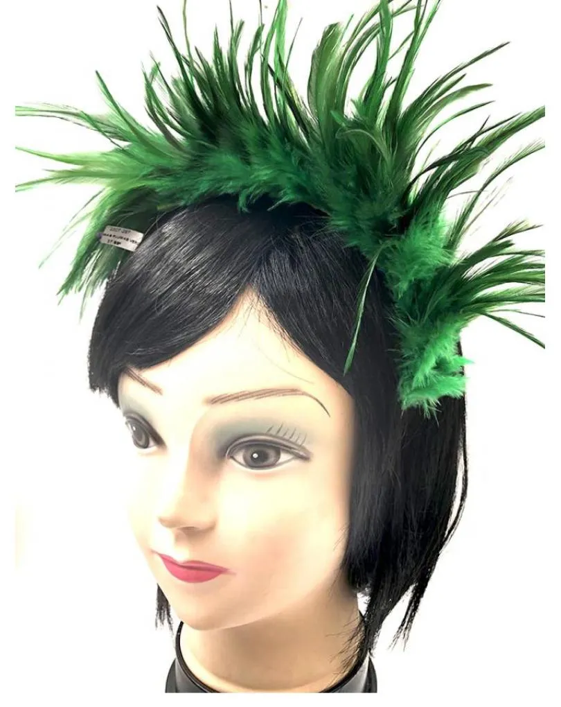 DIADEMAS BODA DE PLUMAS VERDES DISEÑO VINTAGE SOFISTICADO