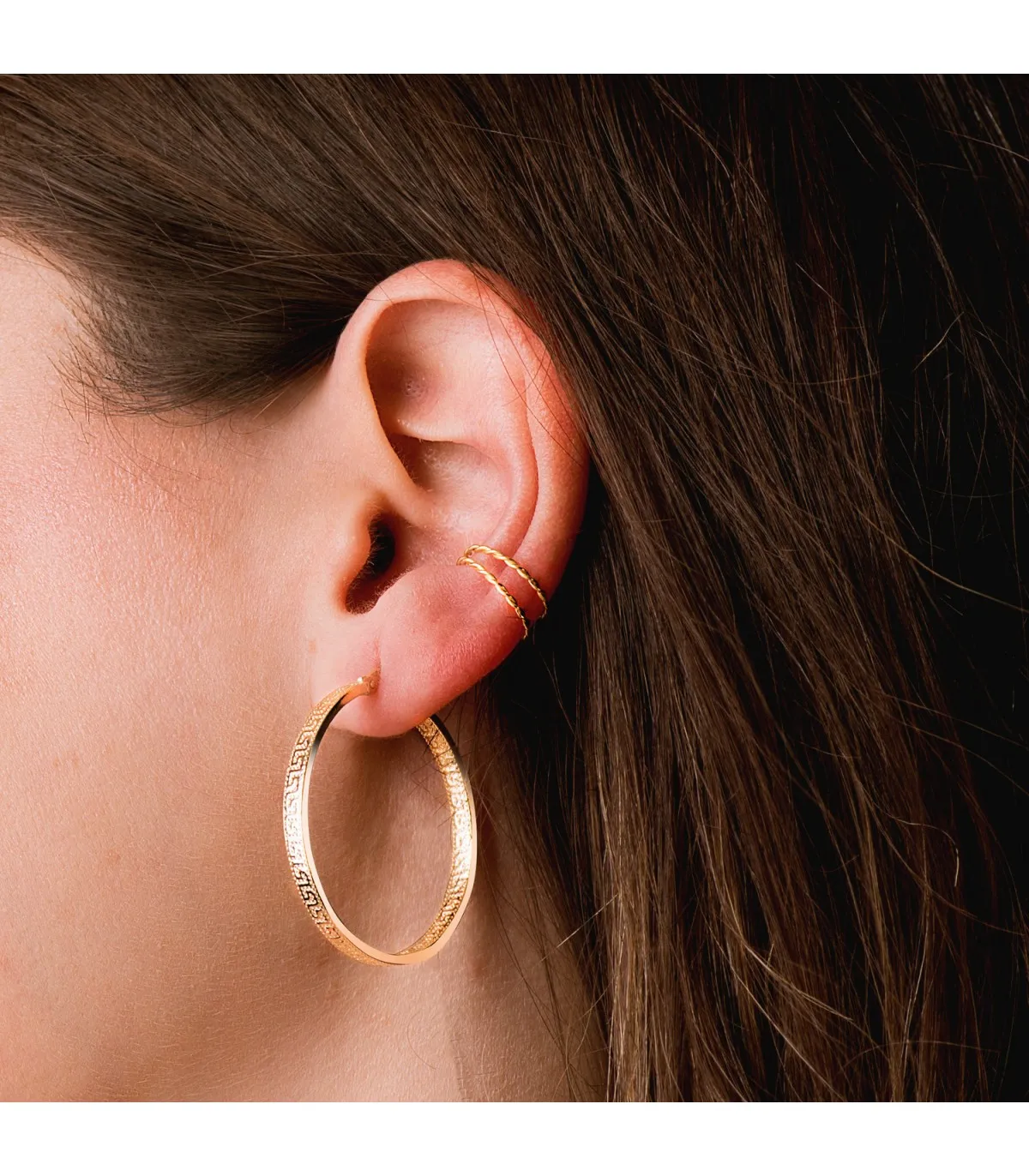 Ear Cuff Oro 18K Sand Twist