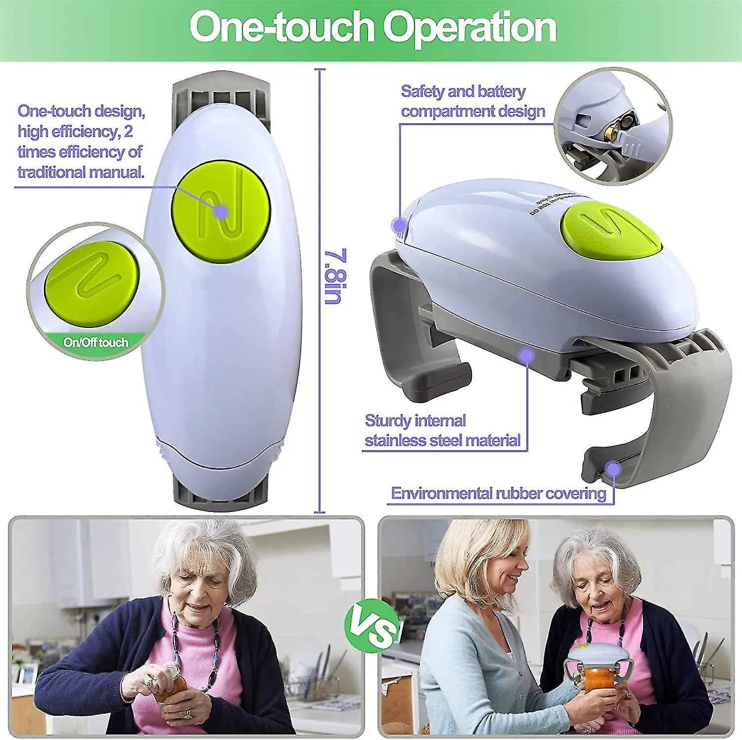 Electric Jar Opener For Weak Hands/seniors With Arthritis Kitchen Gadget One Touch Automatic Jar Opener Restaurant Higher Torque